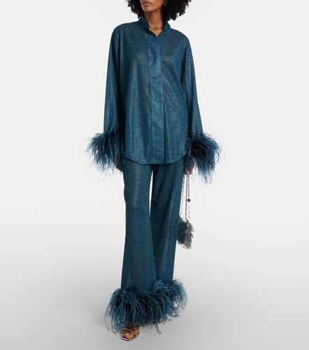 Lumiere Plumage wide-leg pants - Oseree - Modalova
