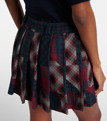 Minifalda de lana virgen con patchwork a cuadros - Miu Miu - Modalova
