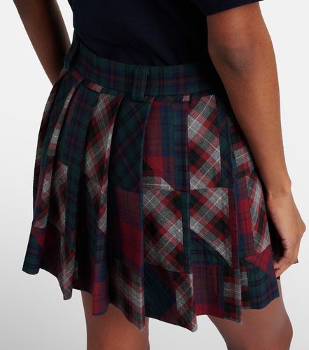 Patchwork plaid virgin wool miniskirt - Miu Miu - Modalova