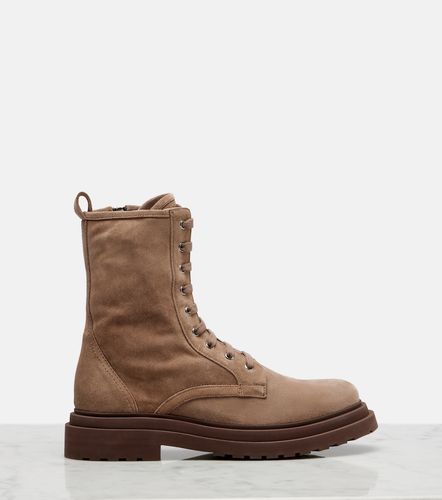 Stivali stringati in suede - Brunello Cucinelli - Modalova