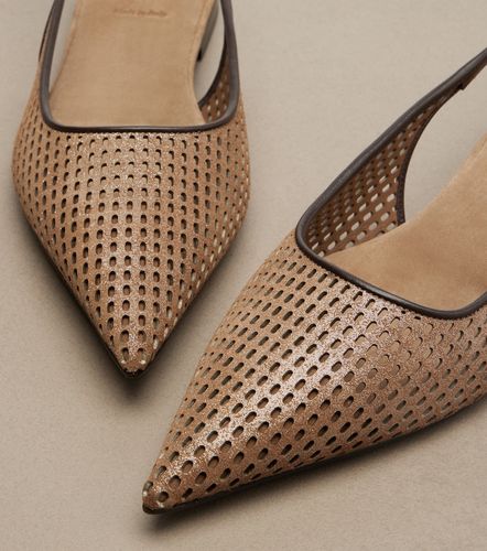 Perforated leather slingback flats - Brunello Cucinelli - Modalova