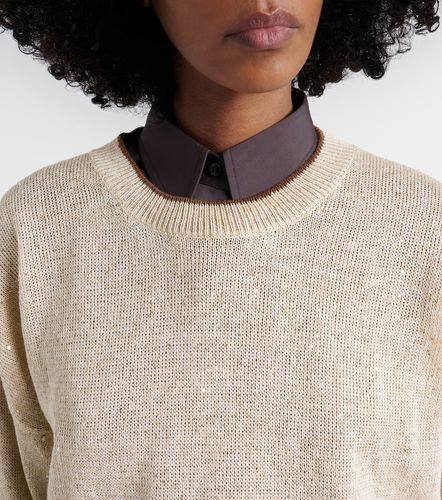 Pullover aus einem Leinengemisch mit Pailletten - Brunello Cucinelli - Modalova
