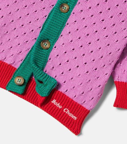 Bebé - cárdigan calado de algodón con colorblock - Bobo Choses - Modalova