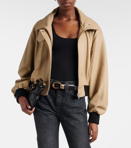 Briar cropped leather blouson jacket - Nour Hammour - Modalova
