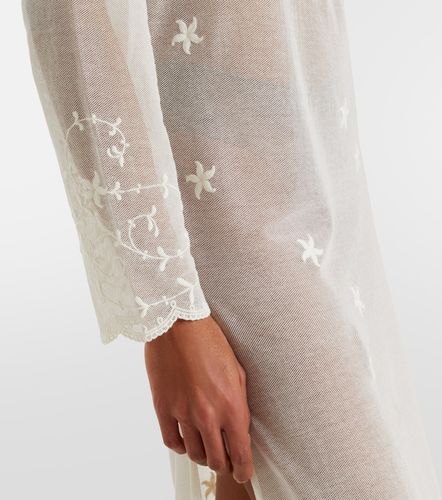 Caftano Cove in tulle di cotone trasparente con ricamo - Posse - Modalova