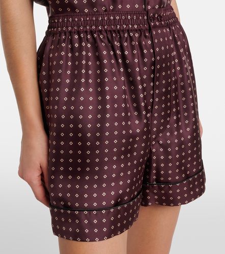 Shorts de satén de seda estampados - Saint Laurent - Modalova
