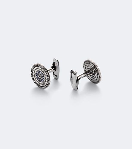 Gemelli in oro bianco 14kt con diamanti e zaffiri - Sydney Evan - Modalova