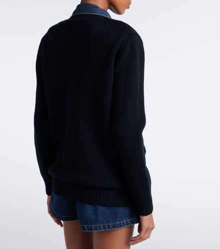 Cardigan in misto lana e denim - Sacai - Modalova