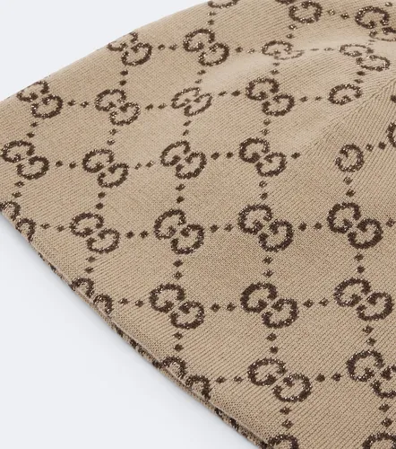 GG jacquard wool-blend lame beanie - Gucci - Modalova