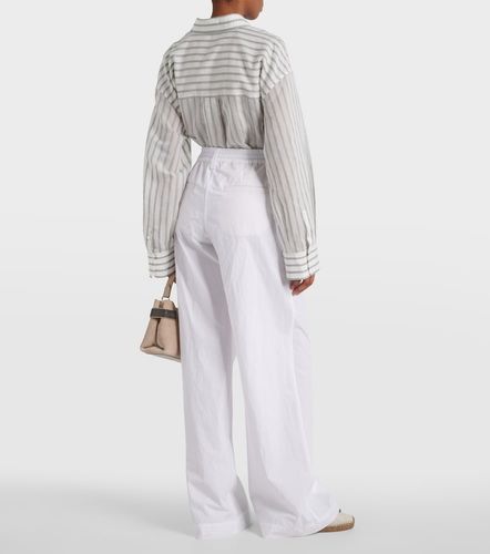Pantaloni a gamba larga e vita alta in cotone - Brunello Cucinelli - Modalova