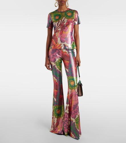 Etro Semi-sheer flared jersey pants - Etro - Modalova