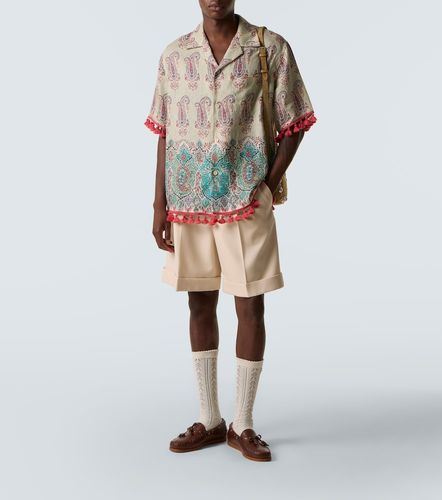Camicia bowling in lino paisley - Valentino Garavani - Modalova