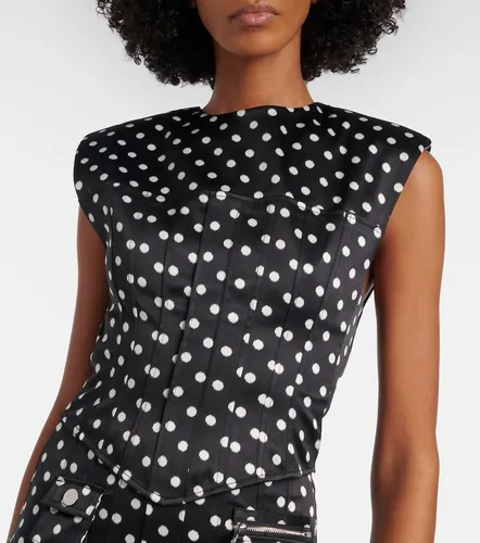 Ganni Bustier in raso a pois - Ganni - Modalova