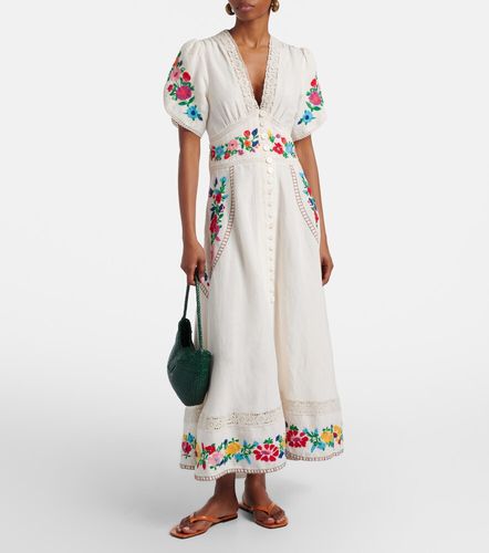 Besticktes Maxikleid Novara aus einem Leinengemisch - Rixo - Modalova