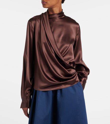 Blusa in raso di misto seta - Brunello Cucinelli - Modalova