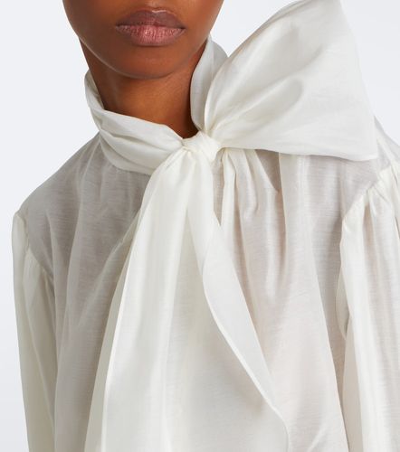 Blusa de organdí de algodón y seda con lazada - Polo Ralph Lauren - Modalova