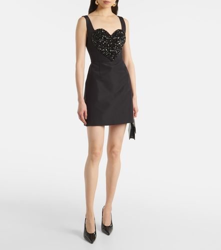 Abito corto in seta con cristalli - Carolina Herrera - Modalova