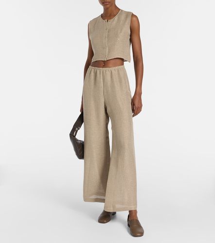 Stella sequined linen-blend top - Leset - Modalova