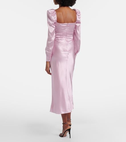 Vestido midi de seda con encaje - Alessandra Rich - Modalova