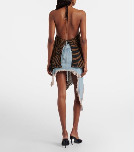 Asymmetric distressed denim miniskirt - Blumarine - Modalova