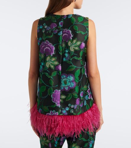 La Scala feather-trimmed jacquard top - La DoubleJ - Modalova