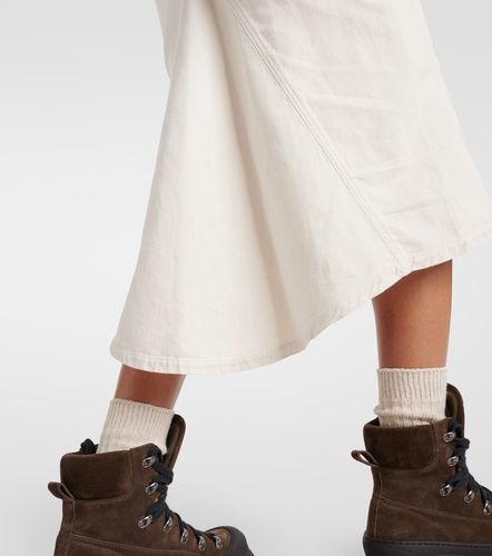 Gonna midi in cotone e lino - Brunello Cucinelli - Modalova