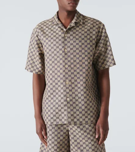 Camicia bowling in misto lino GG - Gucci - Modalova