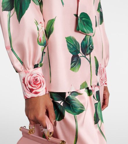 Blusa de satén de seda floral - Dolce&Gabbana - Modalova