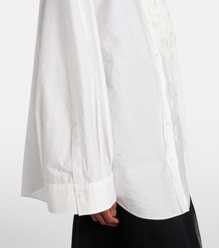 Camicia in popeline di misto cotone con ricamo - Brunello Cucinelli - Modalova