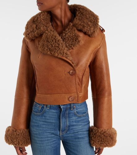 Chloé Giacca cropped in pelle con shearling - Chloe - Modalova