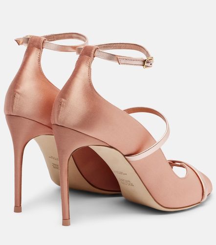 Cynthia 90 leather-trimmed satin sandals - Malone Souliers - Modalova