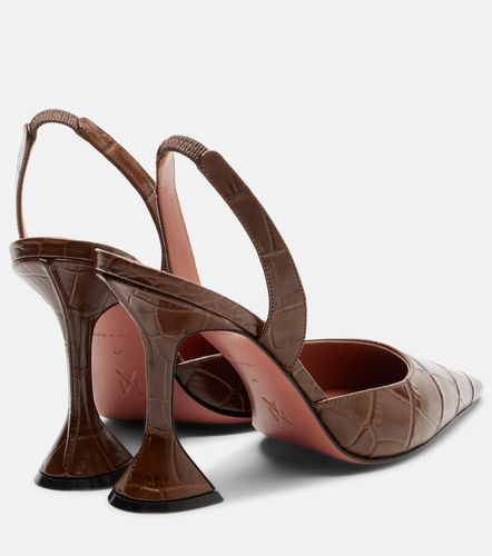 Holli croc-effect leather slingback pumps - Amina Muaddi - Modalova