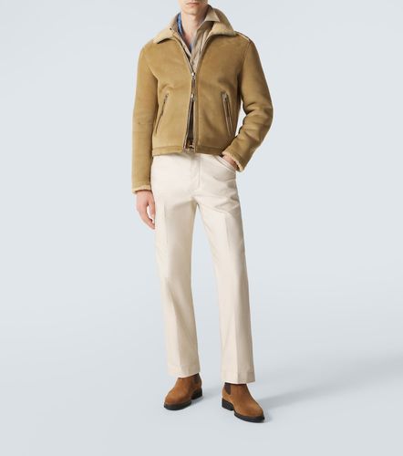 Shearling-trimmed leather jacket - Tom Ford - Modalova