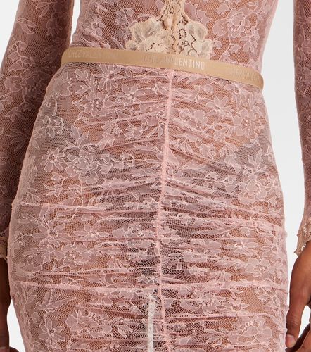 Gonna midi in pizzo floreale - Valentino - Modalova
