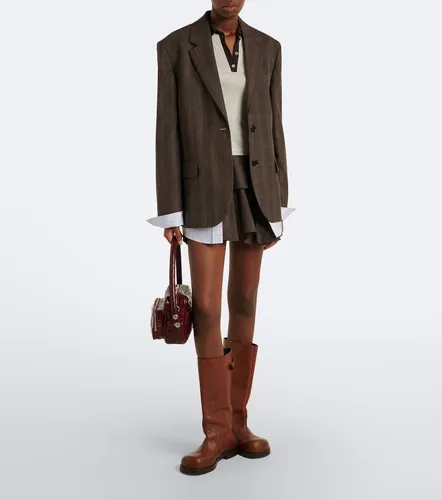Ruffled checked wool-blend miniskirt - Acne Studios - Modalova