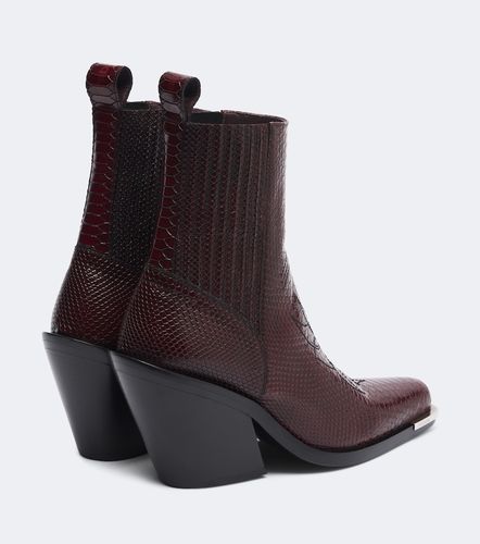 Snake-effect leather cowboy boots - Rabanne - Modalova