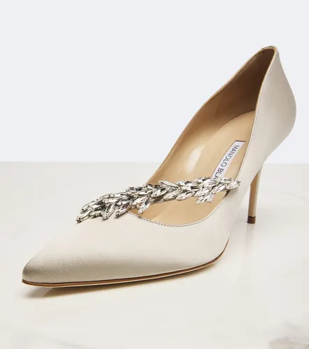 Nadira embellished satin pumps - Manolo Blahnik - Modalova