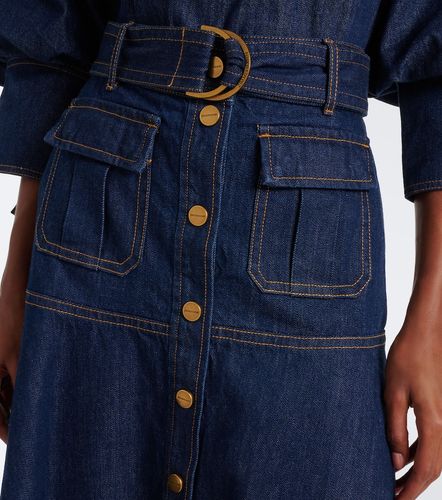 Falda midi en denim con cinturón - Zimmermann - Modalova