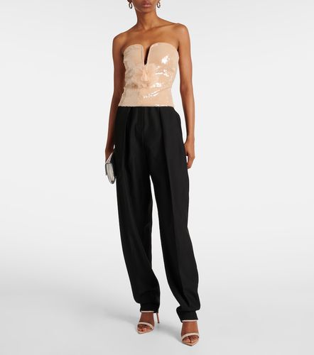 Floral-applique sequined bustier top - Self-Portrait - Modalova