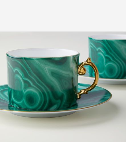 Set de 2 tazas y platos de té Malachite - L'Objet - Modalova