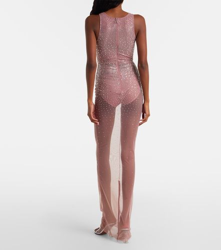 Abito lungo in mesh con cristalli - Alex Perry - Modalova