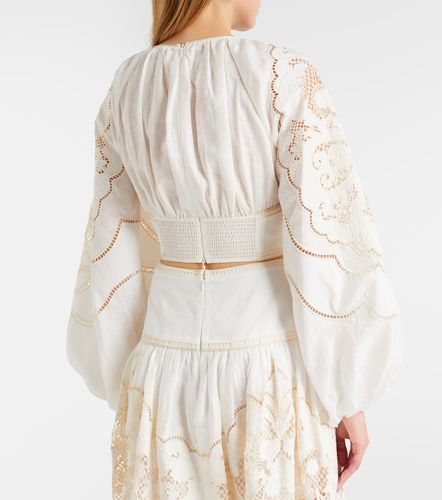 Daylight embroidered linen crop top - Zimmermann - Modalova