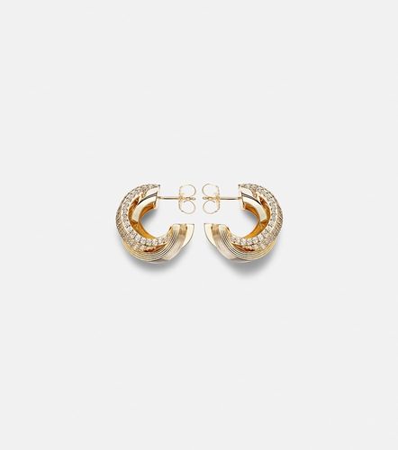 Pendientes Tri-Link de aro de oro de 14 ct con diamantes - Sydney Evan - Modalova