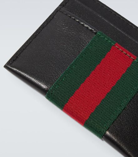 Web Trademark leather card holder - Gucci - Modalova