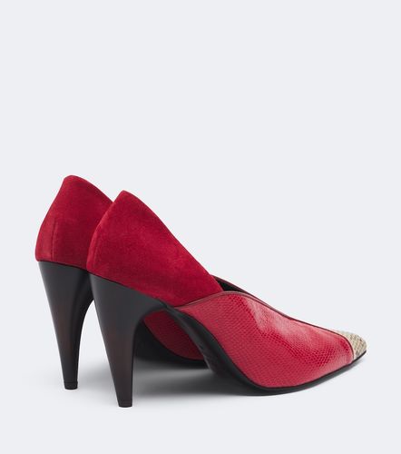 Luza suede-trimmed snake-effect leather pumps - Isabel Marant - Modalova