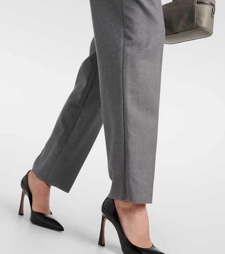 Wool flannel straight pants - Stella McCartney - Modalova