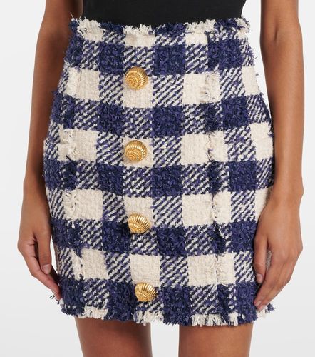 Checked high-rise tweed miniskirt - Balmain - Modalova