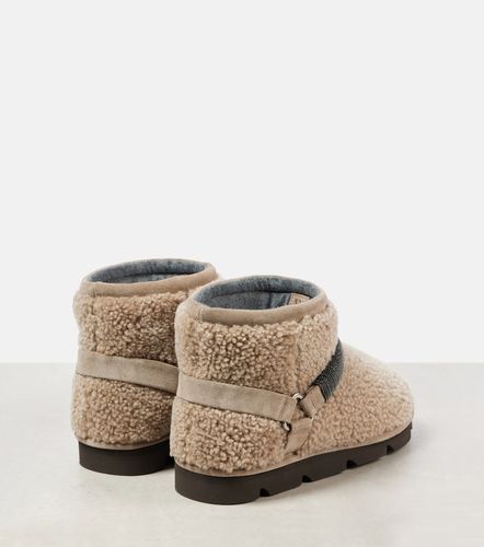 Botas de nieve de borrego con cuentas monili - Brunello Cucinelli - Modalova