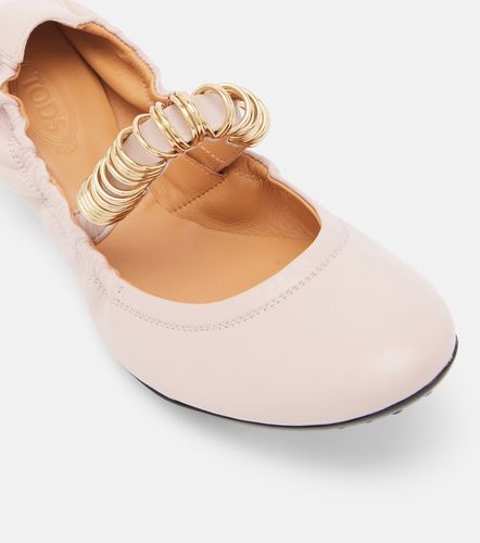 Embellished leather ballet flats - Tod's - Modalova