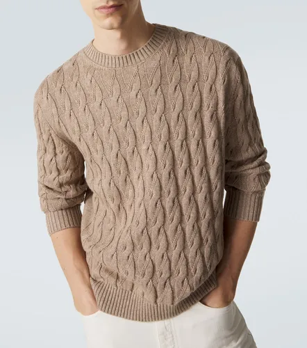 Cable-knit linen, cashmere, and silk sweater - Zegna - Modalova